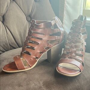 Indigo Brown Strappy Heels